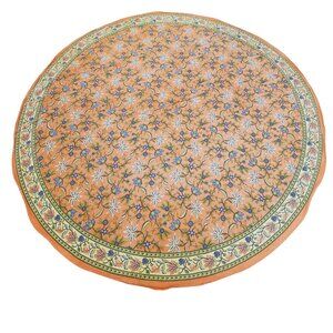 Indian Block Print 100% Cotton Round Floral Tablecloth 79"